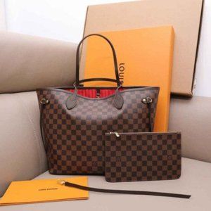 NWT🌸LouisVuitton 🌸NEVERFULL Monogram Canvas Bag Red
